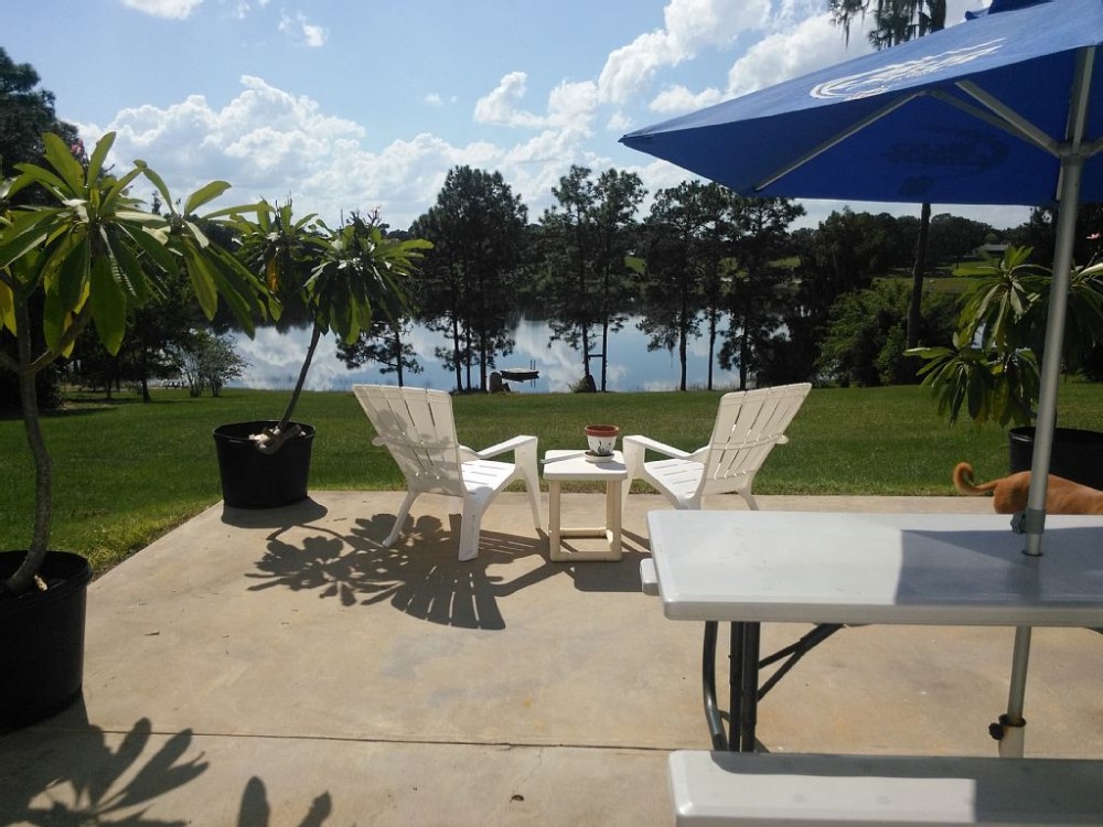ocala vacation rental with patio overlooking the lake